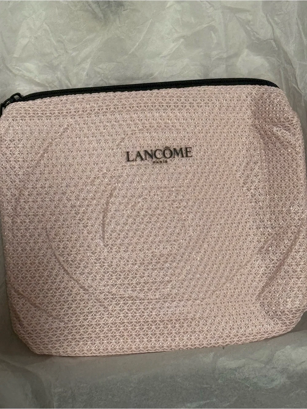 Off white Rose Knit Lancôme Cosmetic Bag